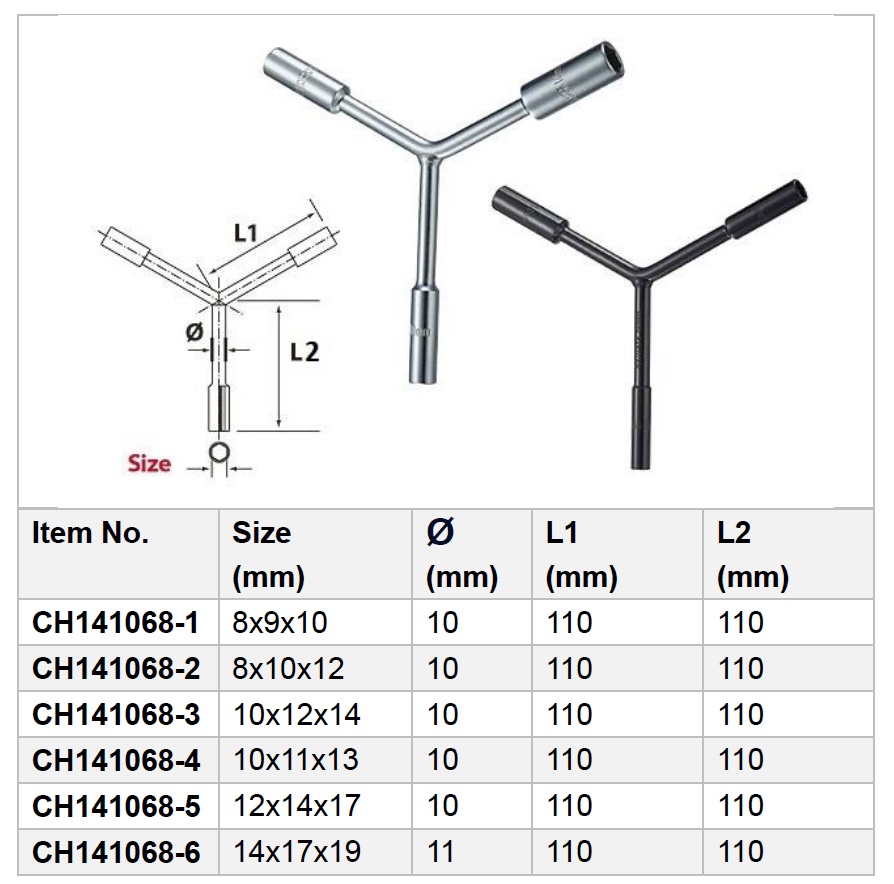 Y Type Three Way Long Socket Wrench