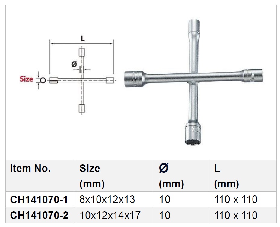 Cross Type Socket Wrench