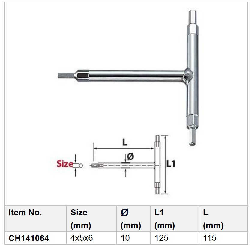 Fixed T type 3Way Hex Wrench