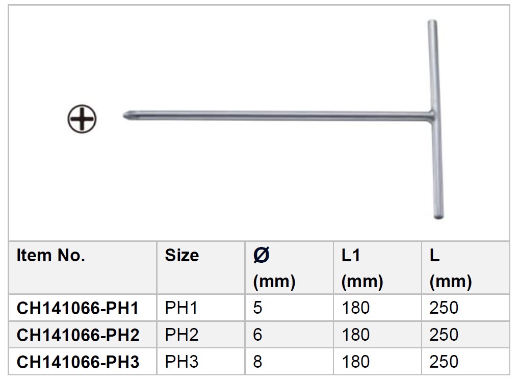 Fixed T type PH Screwdriver Wrench