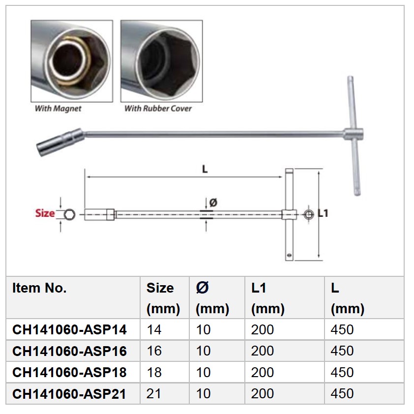 Extension T type Ball Spark-Plug Socket Wrench