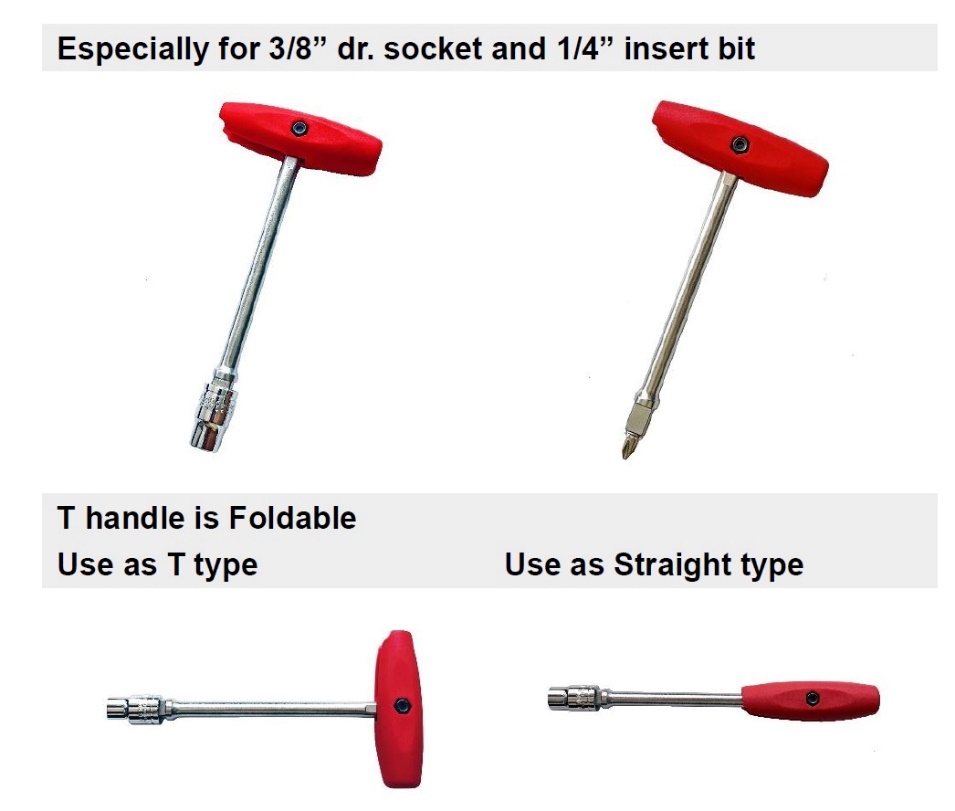 18Pcs Folding T-Type Bit Adapter Wrench Set