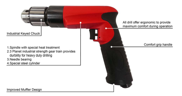 3/8H.D. Air Drill (3800RPM)