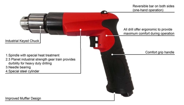 3/8 H.D. Air Reversible Drill